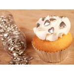Захарна декорация FunCakes Сребърни сърца - 80 г
